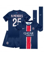 Paris Saint-Germain Nuno Mendes #25 Hjemmedraktsett Barn 2024-25 Korte ermer (+ bukser)